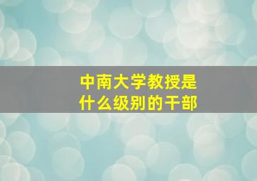 中南大学教授是什么级别的干部