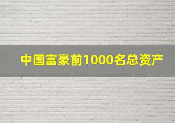 中国富豪前1000名总资产