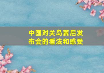 中国对关岛赛后发布会的看法和感受