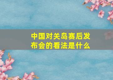 中国对关岛赛后发布会的看法是什么