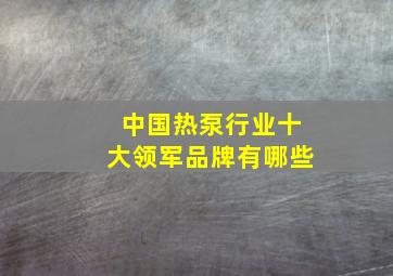 中国热泵行业十大领军品牌有哪些