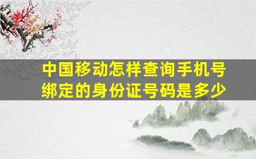 中国移动怎样查询手机号绑定的身份证号码是多少