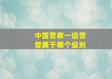 中国警察一级警督属于哪个级别