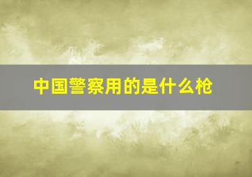 中国警察用的是什么枪