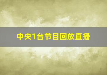 中央1台节目回放直播