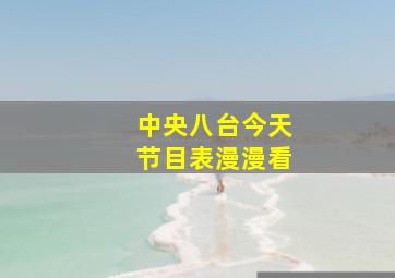 中央八台今天节目表漫漫看