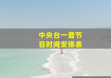 中央台一套节目时间安排表