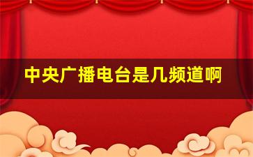 中央广播电台是几频道啊