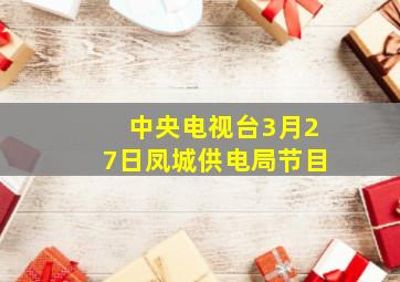 中央电视台3月27日凤城供电局节目