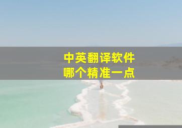 中英翻译软件哪个精准一点