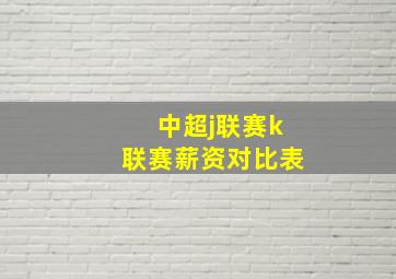 中超j联赛k联赛薪资对比表