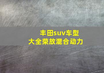 丰田suv车型大全荣放混合动力