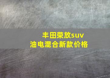 丰田荣放suv油电混合新款价格