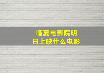 临夏电影院明日上映什么电影