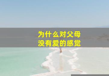 为什么对父母没有爱的感觉