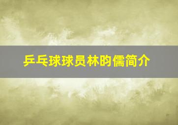 乒乓球球员林昀儒简介