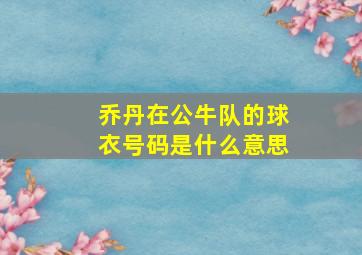 乔丹在公牛队的球衣号码是什么意思