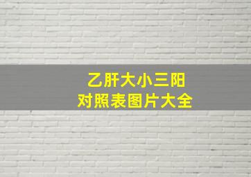 乙肝大小三阳对照表图片大全