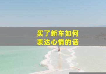 买了新车如何表达心情的话