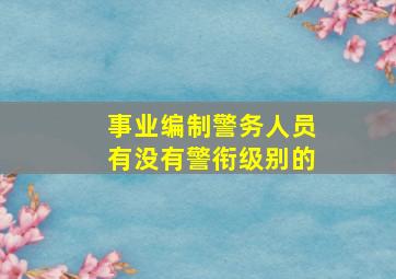 事业编制警务人员有没有警衔级别的