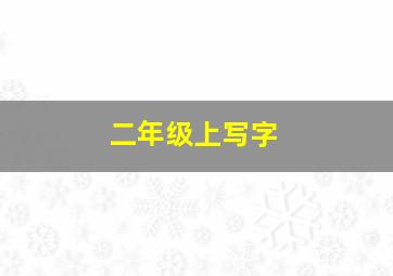 二年级上写字