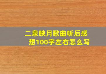 二泉映月歌曲听后感想100字左右怎么写