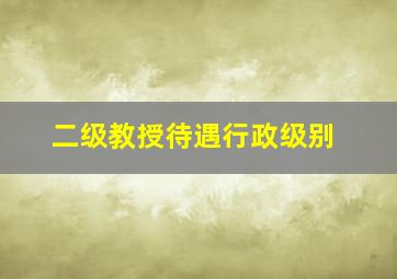 二级教授待遇行政级别