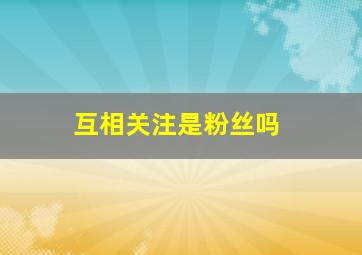 互相关注是粉丝吗