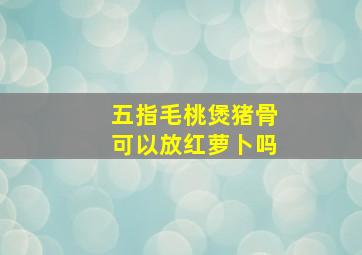 五指毛桃煲猪骨可以放红萝卜吗