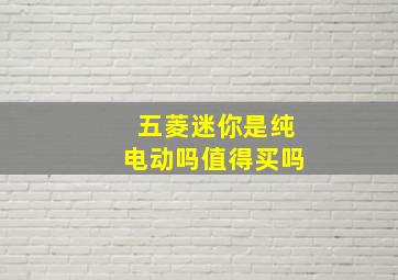 五菱迷你是纯电动吗值得买吗