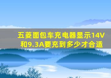 五菱面包车充电器显示14V和9.3A要充到多少才合适