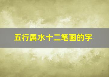 五行属水十二笔画的字