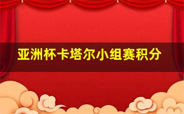 亚洲杯卡塔尔小组赛积分