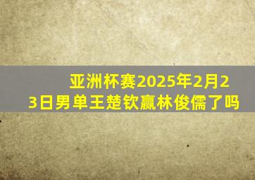 亚洲杯赛2025年2月23日男单王楚钦赢林俊儒了吗