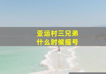 亚运村三兄弟什么时候摇号