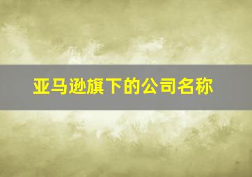 亚马逊旗下的公司名称