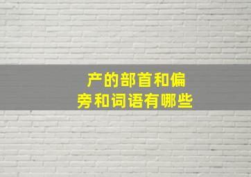 产的部首和偏旁和词语有哪些