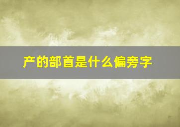 产的部首是什么偏旁字