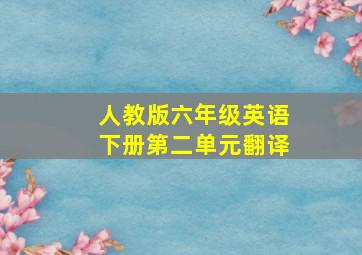 人教版六年级英语下册第二单元翻译