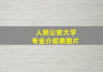 人民公安大学专业介绍表图片