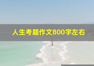 人生考题作文800字左右