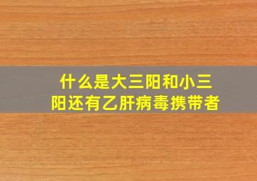 什么是大三阳和小三阳还有乙肝病毒携带者