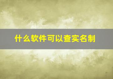 什么软件可以查实名制