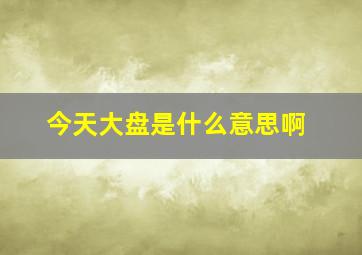 今天大盘是什么意思啊