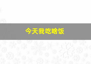 今天我吃啥饭