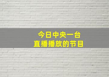 今日中央一台直播播放的节目