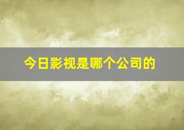 今日影视是哪个公司的