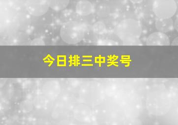 今日排三中奖号