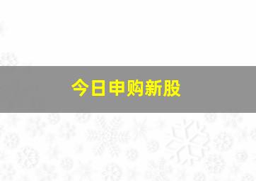 今日申购新股