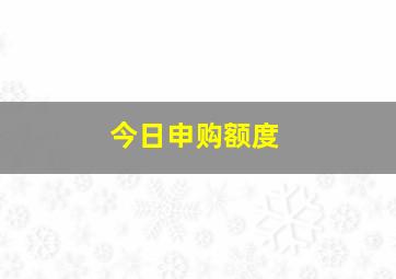 今日申购额度